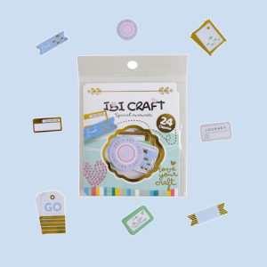 SET DE 24 ETIQUETAS FOIL AUTOADHESIVAS EN 8 DISEÑOS - PACK "BEACH", IBI CRAFT