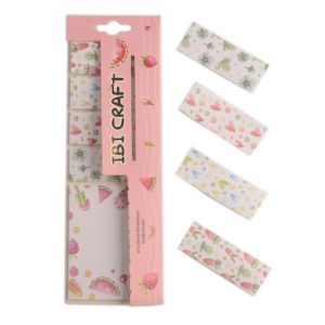 PACK x 5 BLOCS DE NOTAS AUTOADH.REMOVIBLES IBI CRAFT, FANTASÍA "FRUITS, HEARTS & FLOWERS"