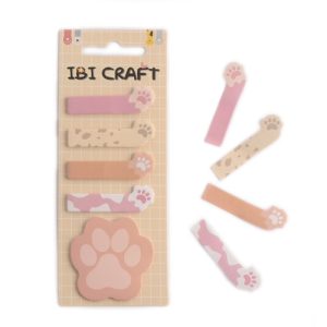 PACK x 5 BLOCS DE NOTAS AUTOADH.REMOVIBLES IBI CRAFT, FANTASÍA "PAW"