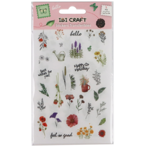 SET DE 5 HOJAS (10x15CMS) DE CALCOMANÍAS TRANSFERIBLES IBI CRAFT