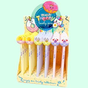 EXHIBIDOR C/36 BOLÍGRAFOS IBI CRAFT TWEENY "DONUT", TINTA GEL AZUL BORRABLE, 0.5 mm