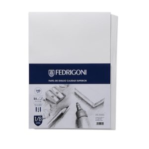 BOLSA CON PAPEL DE DIBUJO FEDRIGONI, 1/8 W, 140 GRS., 25 HOJAS.