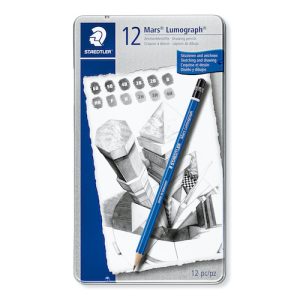 ESTUCHE DE METAL C/12 LÁPICES DE GRADO STAEDTLER LUMOGRAPH
