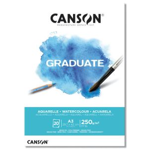 BLOC CANSON GRADUATE, ACUARELA, A3, 20H., 250GRS.