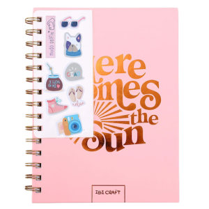 CUADERNO IBI CRAFT, T.DURA, 152x203mm, 80 H.+STICKERS, DISEÑO "HERE COMES THE SUN"