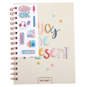 CUADERNO IBI CRAFT, T.DURA, 152x203mm, 80 H.+STICKERS, DISEÑO "ENJOY THE PRESENT"