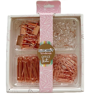 SET DE ESCRITORIO IBI CRAFT TENDANCE - OFFICE KIT, ROSA METÁLICO