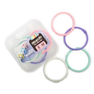 ESTUCHE C/8 AROS METÁLICOS DE ENCUADERNACIÓN, 44mm, IBI CRAFT - 4 COLORES PASTEL SURTIDOS