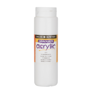 FRASCO DE PINTURA ACRÍLICA DALER ROWNEY "GRADUATE", 500ML, BLANCO TITANIO