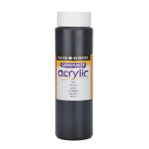 FRASCO DE PINTURA ACRÍLICA DALER ROWNEY "GRADUATE", 500ML, NEGRO