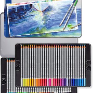 ESTUCHE DE METAL DE 60 LÁPICES DE COLORES STAEDTLER KARAT AQUARELL