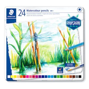 ESTUCHE DE METAL C/24 LÁPICES STAEDTLER DESIGN JOURNEY ACUARELABLES
