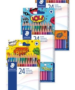 CAJA 24 COLORES STAEDTLER CON DISEÑO COMIC