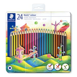ESTUCHE DE METAL C/24 LÁPICES DE COLORES STAEDTLER NORIS COLOUR EN WOPEX