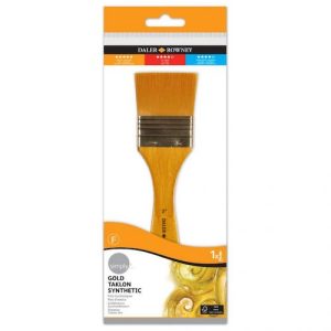 PINCEL DALER ROWNEY "SIMPLY - GOLD TAKLON ", SINTÉTICO, CABO CORTO, PALETINA, 2"