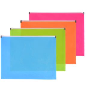 PACK CON 8 SOBRES OMEGA 25 X 32 CM FLUO CON CREMALLERA