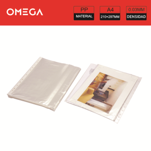 BOLSA C/100 PORTA HOJAS OMEGA A4, 0.03 MM