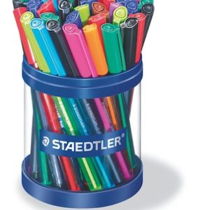 VASO CON 50 BOLÍGRAFOS TRIANGULARES STAEDTLER COLORES SURTIDOS