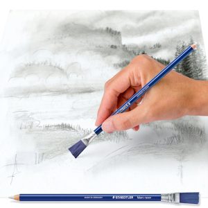 BLÍSTER CON LÁPIZ DE BORRAR STAEDTLER MARS RASOR CON CEPILLO BARREDOR