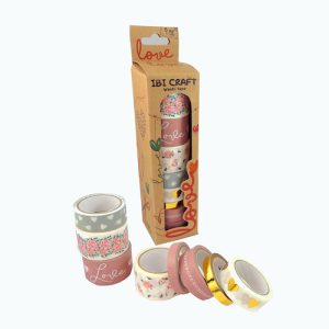 WASHI TAPE IBI CRAFT, 15MMx5MTS., PACK 2 TRANSFER GOLD+6 ESTANDAR