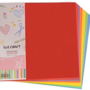 PACK C/36 HOJAS DE PAPELES ESPECIALES IBI CRAFT, 30x30CMS, 180GRS, 6 COLORES PASTEL