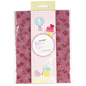 SOBRE C/8 H.DE PAPEL VEGETAL ILUSTRADO IBI CRAFT, 15x20CMS, 96GRS, COLECCIÓN "SUMMER DREAMS"