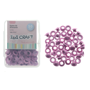 CAJA C/50 OJALILLOS METÁLICOS IBI CRAFT, DIAM. 4,5mm, LILAS