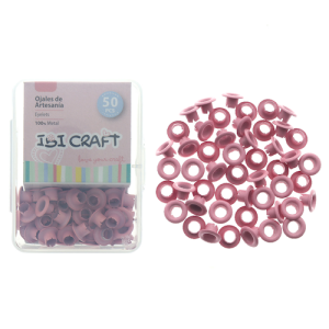 CAJA C/50 OJALILLOS METÁLICOS IBI CRAFT, DIAM. 4,5mm, ROSADOS
