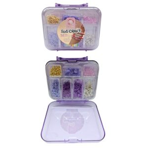 SET PARA CONFECCIÓN DE BIJOUTERIE IBI CRAFT, +450 PIEZAS, MALETÍN VIOLETA