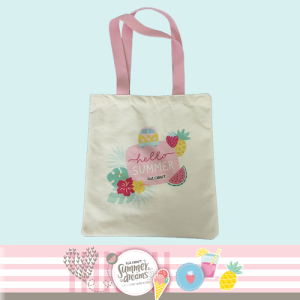 BOLSA DE MANO IBI CRAFT "HELLO SUMMER", POLYESTER+ALGODÓN, (360x320mm)