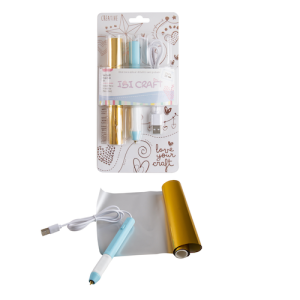 KIT LÁPIZ TÉRMICO USB, CUERPO CELESTE, TRAZO 1,5mm+ROLLO TERMOTRANSFERIBLE FOIL METALIZADO IBI CRAFT