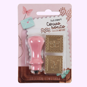 SELLO DE ESTAMPADO EN CERA, C/2 DISEÑOS: ESTAMPILLAS IBI CRAFT, CORREO BONITO - COLEC. "MUY CUCÚ"