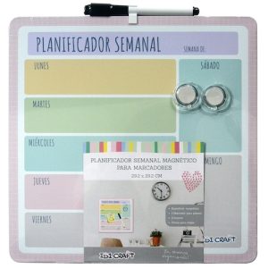 PIZARRA PLANIFICADORA SEMANAL MAGNÉTICA IBI CRAFT 292x292 mm