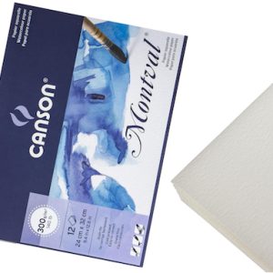 BLOC ENCOLADO CANSON MONTVAL, 12 HOJAS, 24x32cm, 300grs., GRANO FINO