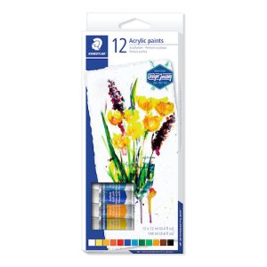 CAJA CON12 TUBOS DE PINTURA ACRÍLICA STAEDTLER DE 12ML