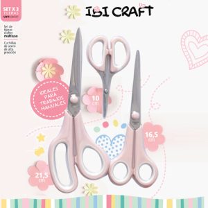SET DE 3 TIJERAS CRAFTER MULTIUSO IBI CRAFT