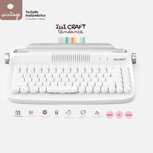 TECLADO BLUETOOTH IBI CRAFT TENDANCE "VINTAGE", BLANCO