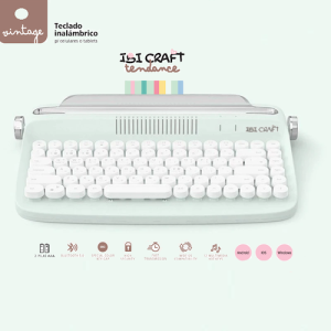 TECLADO BLUETOOTH IBI CRAFT TENDANCE "VINTAGE", MENTA