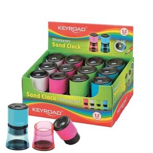 EXHIBIDOR C/12 SACAPUNTAS CON DEPÓSITO KEYROAD SANDCLOCK