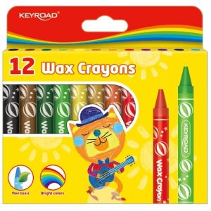 CAJA CON 12 CRAYOLAS DE COLORES KEYROAD JUMBO