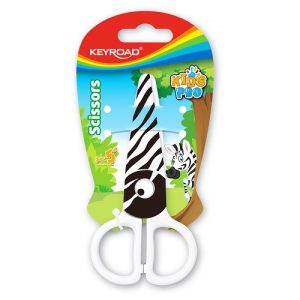 TIJERA PLÁSTICA ESCOLAR 13 cm KEYROAD. DISEÑO CEBRA