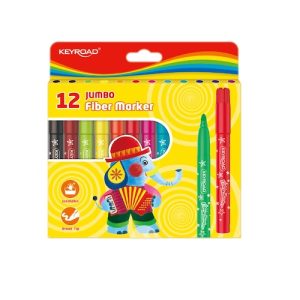 ESTUCHE CON 12 MARCADORES GRUESOS KEYROAD JUMBO