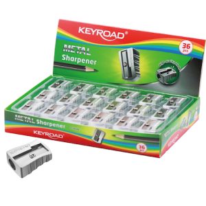 EXHIBIDOR CON 36 SACAPUNTAS KEYROAD METÁLICOS