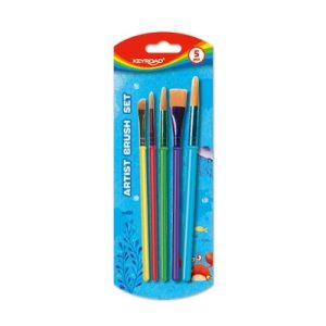 BLÍSTER DE 5 PINCELES SINTÉTICOS INFANTILES KEYROAD