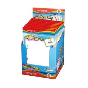 EXHIBIDOR C/20 PIZARRAS BLANCAS INFANTIL FLEXIBLE KEYROAD C/MARCADOR, 22x29cm