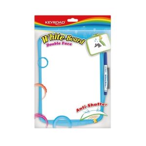 PIZARRA BLANCA INFANTIL FLEXIBLE KEYROAD, 22x29cm, DOBLE CARA, C/MARCADOR