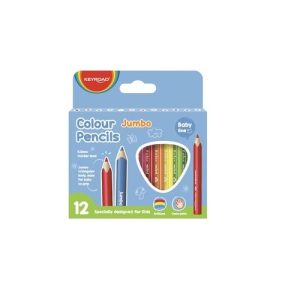 CAJA CON12 LÁPICES DE COLORES INFANTILES KEYROAD, TRIANGULARES JUMBO