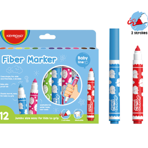 CAJA C/12 MARCADORES INFANTILES KEYROAD JUMBO, COLORES SURTIDOS