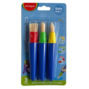 BLÍSTER CON 3 PINCELES INFANTILES KEYROAD JUMBO