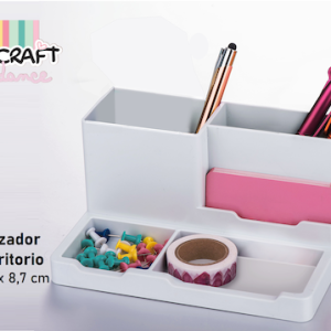ORGANIZADOR PLÁSTICO DE ESCRITORIO IBI CRAFT TENDANCE, BLANCO
